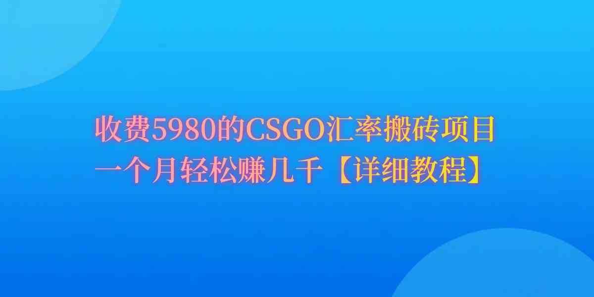 （9776期）CSGO装备搬砖，月综合收益率高达60%，你也可以！-云速度网创