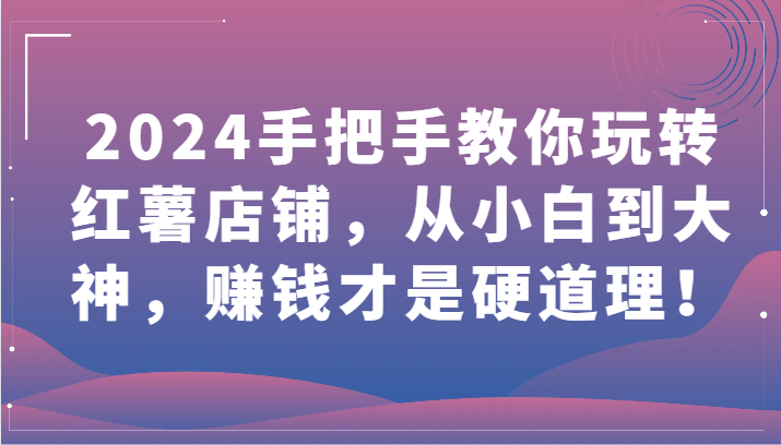 2024手把手教你玩转红薯店铺，从小白到大神，赚钱才是硬道理！-云速度网创