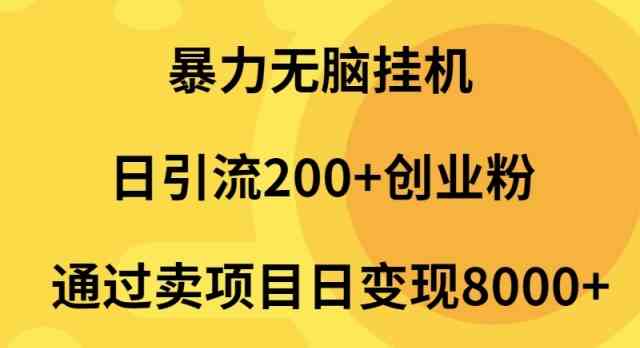 （9788期）暴力无脑挂机日引流200+创业粉通过卖项目日变现2000+-云速度网创