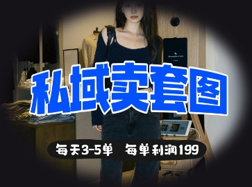 私域卖套图每天3-5单，每单利润99-云速度网创