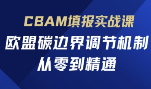 CBAM填报实战课，欧盟碳边界调节机制，从零到精通-云速度网创