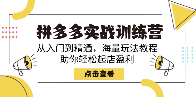 （14392期）拼多多实战训练营，从入门到精通，海量玩法教程，助你轻松起店盈利-云速度网创