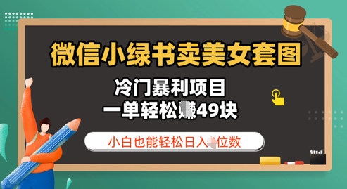 微信小绿书卖美女套图，冷门暴利项目，一单轻松挣49块，小白也能轻松日入3位数-云速度网创
