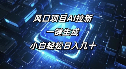 风口项目AI拉新，一键生成，小白轻松日入几十-云速度网创