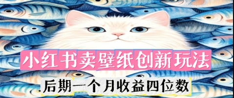 小红书卖壁纸创新玩法，后期一个月收益四位数-云速度网创