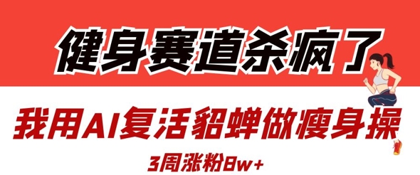 健身赛道杀疯了？我用AI复活貂蝉做瘦身操，3周涨粉8W-云速度网创