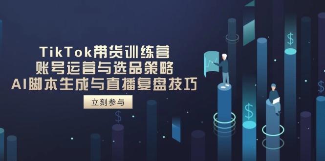 （14420期）TikTok带货训练营，账号运营与选品策略，AI脚本生成与直播复盘技巧-云速度网创