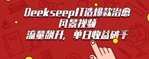Deekseep制作治愈风景视频爆火出圈，单日收益几张，流量持续飙升-云速度网创