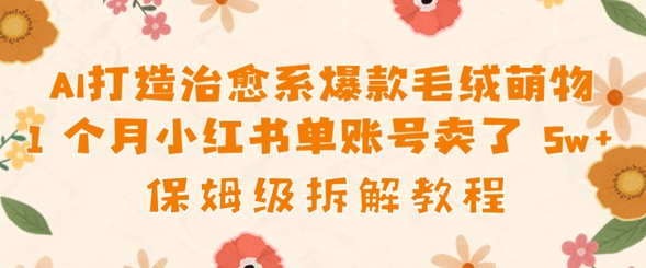 AI打造治愈系爆款毛绒萌物1个月卖了几w，保姆级项目拆解-云速度网创