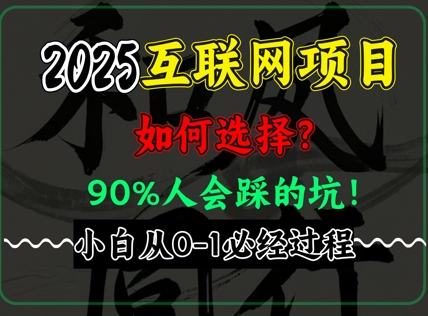 2025年互联网项目搞钱方法论，全是干货，肺腑之言，新手从0-1必经过程，边看边实操-云速度网创