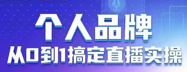 个人品牌：从0到1搞定直播实操，用直播为你的个人品牌赋能，六大实操板块，放大个人影响力-云速度网创