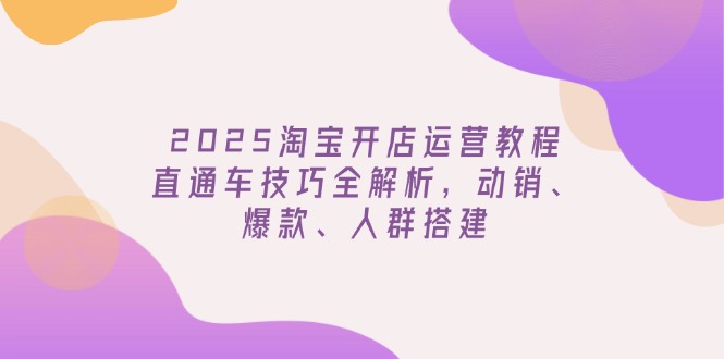 （14389期）2025淘宝开店运营教程更新，直通车技巧全解析，动销、爆款、人群搭建-云速度网创