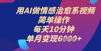 用AI做情感治愈系视频，简单操作，每天10分钟，单月变现6k+-云速度网创