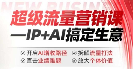 2025年超级流量营销课，IP+AI搞定生意，开启AI增收路径 直击业绩难题 拆解流量打法 放大个体价值-云速度网创