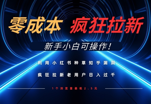 利用小红书种草知乎漏洞，零成本疯狂拉新日入数张，新手小白可操作-云速度网创