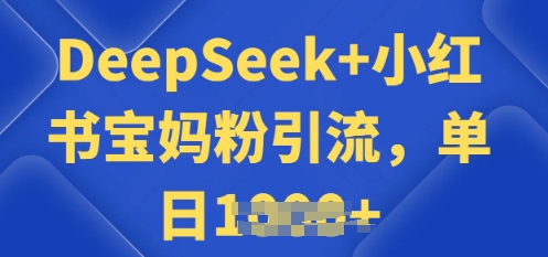 用 DeepSeek + 小红书做搬运工，每天 2 小时，引流宝妈粉月变现过W-云速度网创