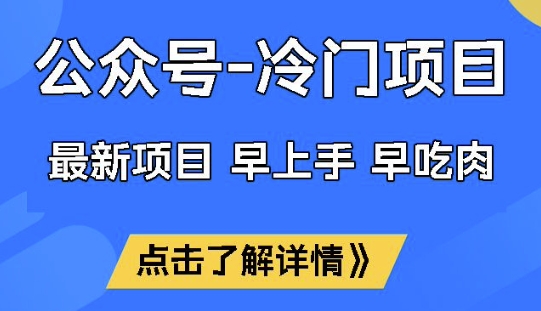 公众号冷门赛道，早上手早吃肉，单月轻松稳定变现1W【揭秘】-云速度网创