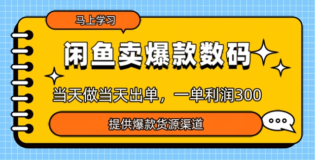 闲鱼卖爆款货源，当天做当天出单，一单利润3张-云速度网创
