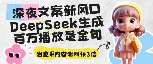 深夜文案新风口：DeepSeek生成百万播放量金句，治愈系内容涨粉快3倍-云速度网创