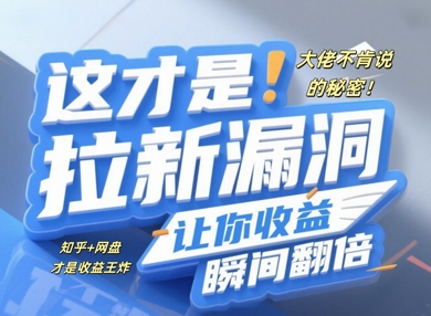 大佬不肯说的秘密，这才是拉新漏洞，让你收益瞬间翻倍-云速度网创