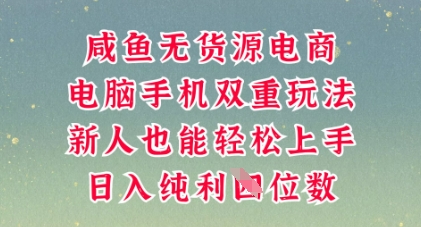 咸鱼无货源电商，多种运营方式，带你从零到一拿结果，可做代运营，也可软件一键发布【揭秘】-云速度网创