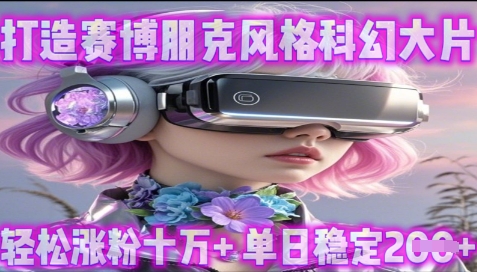 利用生图工具打造赛博朋克风格科幻大片，轻松涨粉十万+，单日稳定2张+-云速度网创