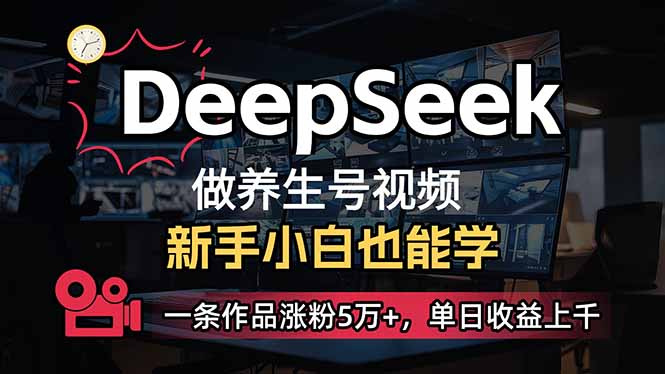 （14199期）小白用DeepSeek做养生号，一条作品涨粉5万+，单日收益上千-云速度网创