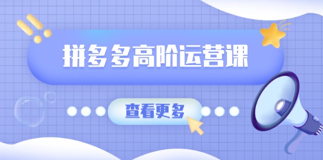 （14327期）拼多多高阶运营课：极致群爆款玩法，轻付费无尽复制，打造单品爆款之路-云速度网创
