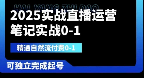 2025实战直播运营0-1，精通自然流付费0-1，可独立完成起号-云速度网创