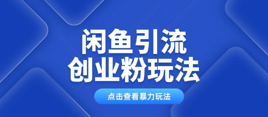 闲鱼引流创业粉0基础及可操作日引流百人保姆级教学-云速度网创