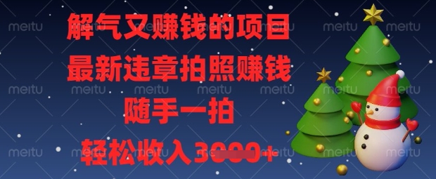 解气又挣钱的项目，最新违章拍照挣钱，随手一拍，轻松收入数张【揭秘】-云速度网创