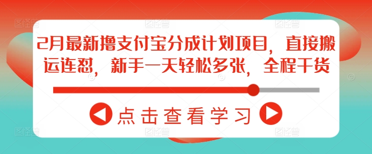 2月最新撸支付宝分成计划项目，直接搬运连怼，新手一天轻松多张，全程干货-云速度网创