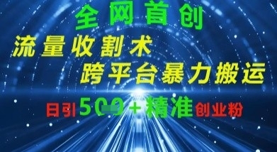 全网流量收割术：跨平台暴力搬运，日引500+精准创业粉-云速度网创