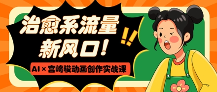 治愈系流量新风口，AI+宫崎骏动画创作实战课，从0到1打造爆款视频-云速度网创