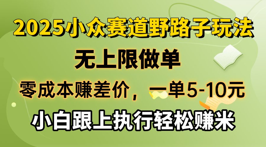 （14356期）零成本赚差价，一单5-10元，无上限做单，2025小众赛道，跟上执行轻松赚米-云速度网创