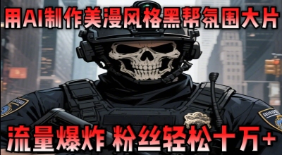 用AI制作美漫风格黑帮氛围大片，流量爆炸，粉丝轻松十W+-云速度网创